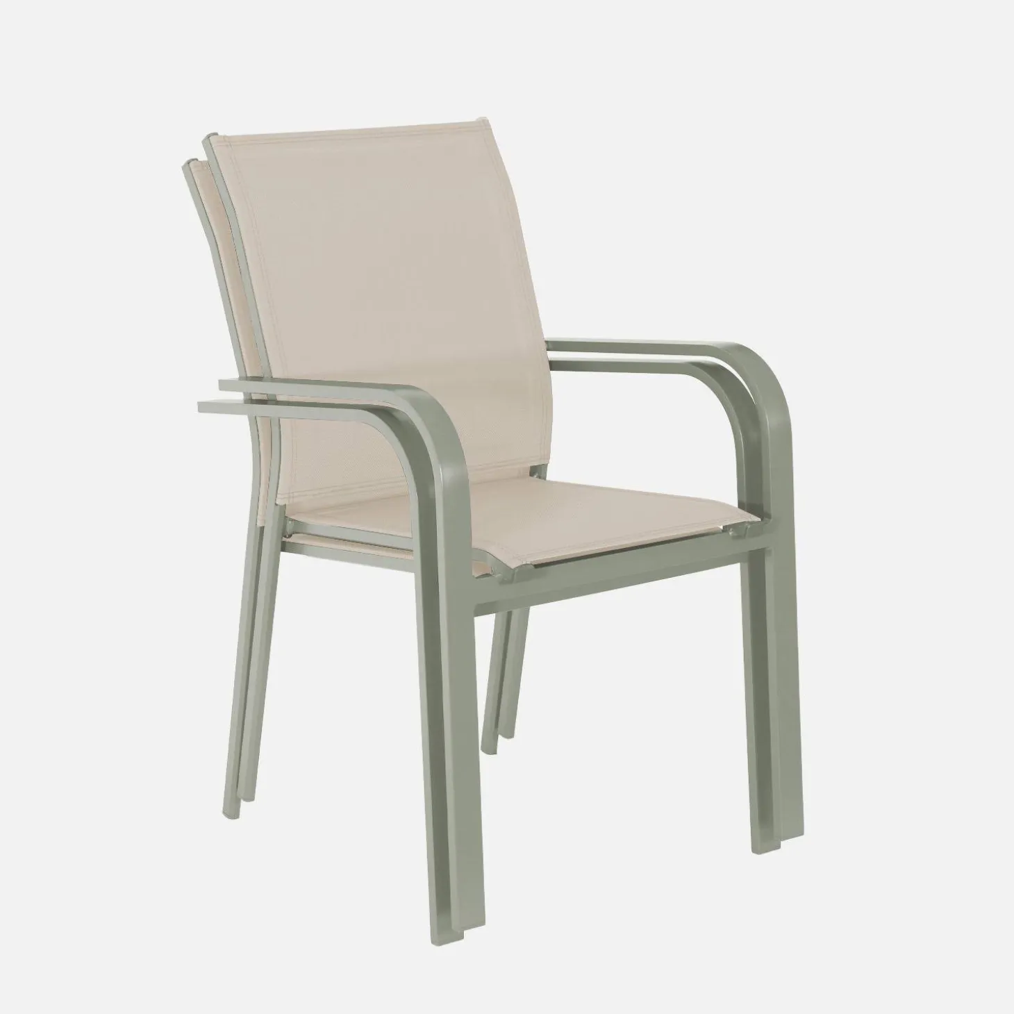 Stackable garden chair aluminum (set of 2)