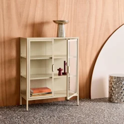 Steel and Tempered Glass Display Cabinet 2 Doors