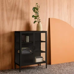 Steel and Tempered Glass Display Cabinet 2 Doors