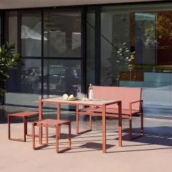 Steel and Textilene Garden Table + 4 Seats