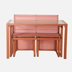 Steel and Textilene Garden Table + 4 Seats