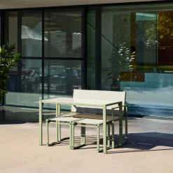 Steel and Textilene Garden Table + 4 Seats