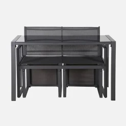Steel and Textilene Garden Table + 4 Seats