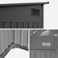 Steel garden shed 5.5m² with anchoring kit