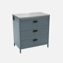 Steel outdoor kitchen 3 drawers L80cm