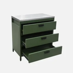 Steel outdoor kitchen 3 drawers L80cm