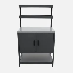 Steel outdoor kitchen 2 hanging shelves 2 doors L80cm