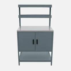 Steel outdoor kitchen 2 hanging shelves 2 doors L80cm