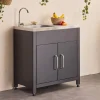 Steel outdoor kitchen with sink