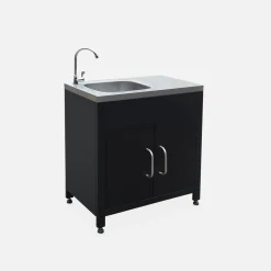Steel outdoor kitchen with sink