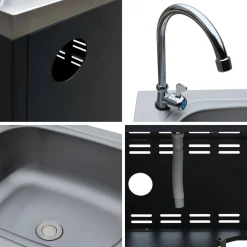 Steel outdoor kitchen with sink