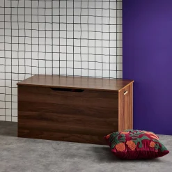 Storage box in walnut wooden decor