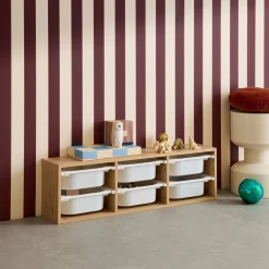 Storage unit for children, 6 plastic boxes