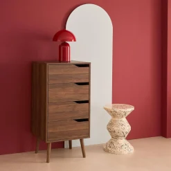 Tall chest of drawers wood decor 4 drawers