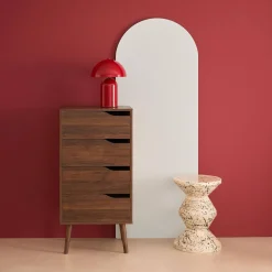 Tall chest of drawers wood decor 4 drawers