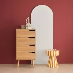 Tall chest of drawers wood decor 4 drawers