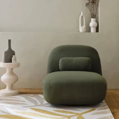 Textured terry swivel armchair