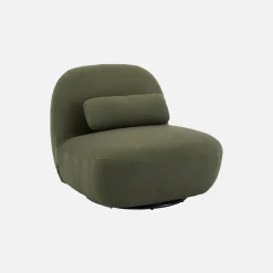 Textured terry swivel armchair