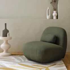 Textured terry swivel armchair