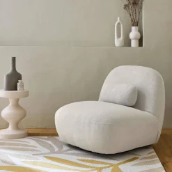Textured terry swivel armchair
