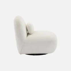 Textured terry swivel armchair