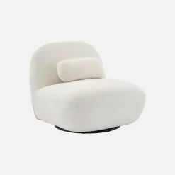 Textured terry swivel armchair
