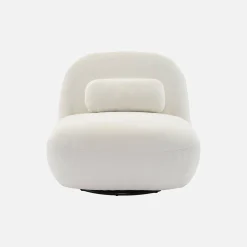 Textured terry swivel armchair