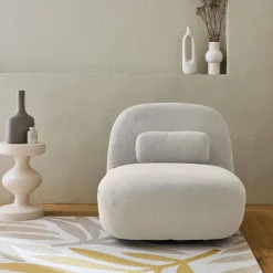 Textured terry swivel armchair