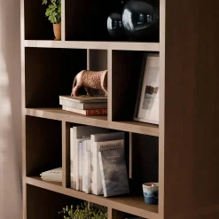 5-tier asymmetrical bookshelf with 10 compartments