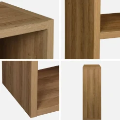 3-tier asymmetrical bookshelf with 6 compartments