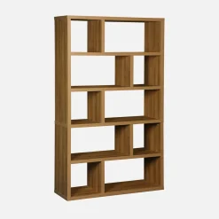 5-tier asymmetrical bookshelf with 10 compartments