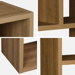 5-tier asymmetrical bookshelf with 10 compartments