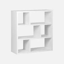3-tier asymmetrical bookshelf with 6 compartments