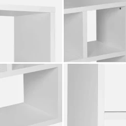 5-tier asymmetrical bookshelf with 10 compartments
