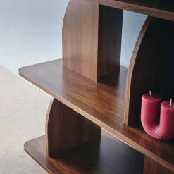 5-tier bookshelf, curved style dividers, exotic decor