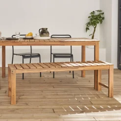 2 to 3-seater bench in acacia wood, 140cm