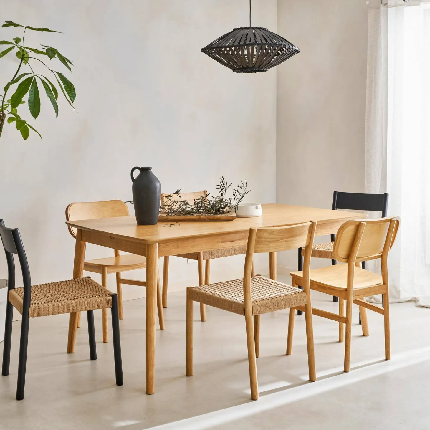 6 to 8-seater extendable rectangular dining table