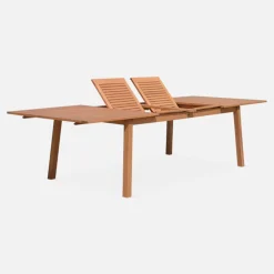 10 to 12-seater extendable wooden garden table