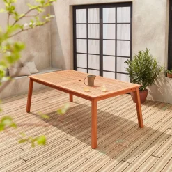 10 to 12-seater extendable wooden garden table