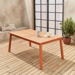 8 to 10-seater extendable wooden garden table