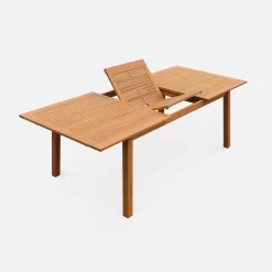 8 to 10-seater extendable wooden garden table
