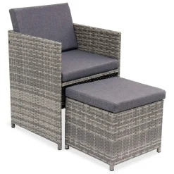 8 to 12-seater rattan cube table set with chairs
