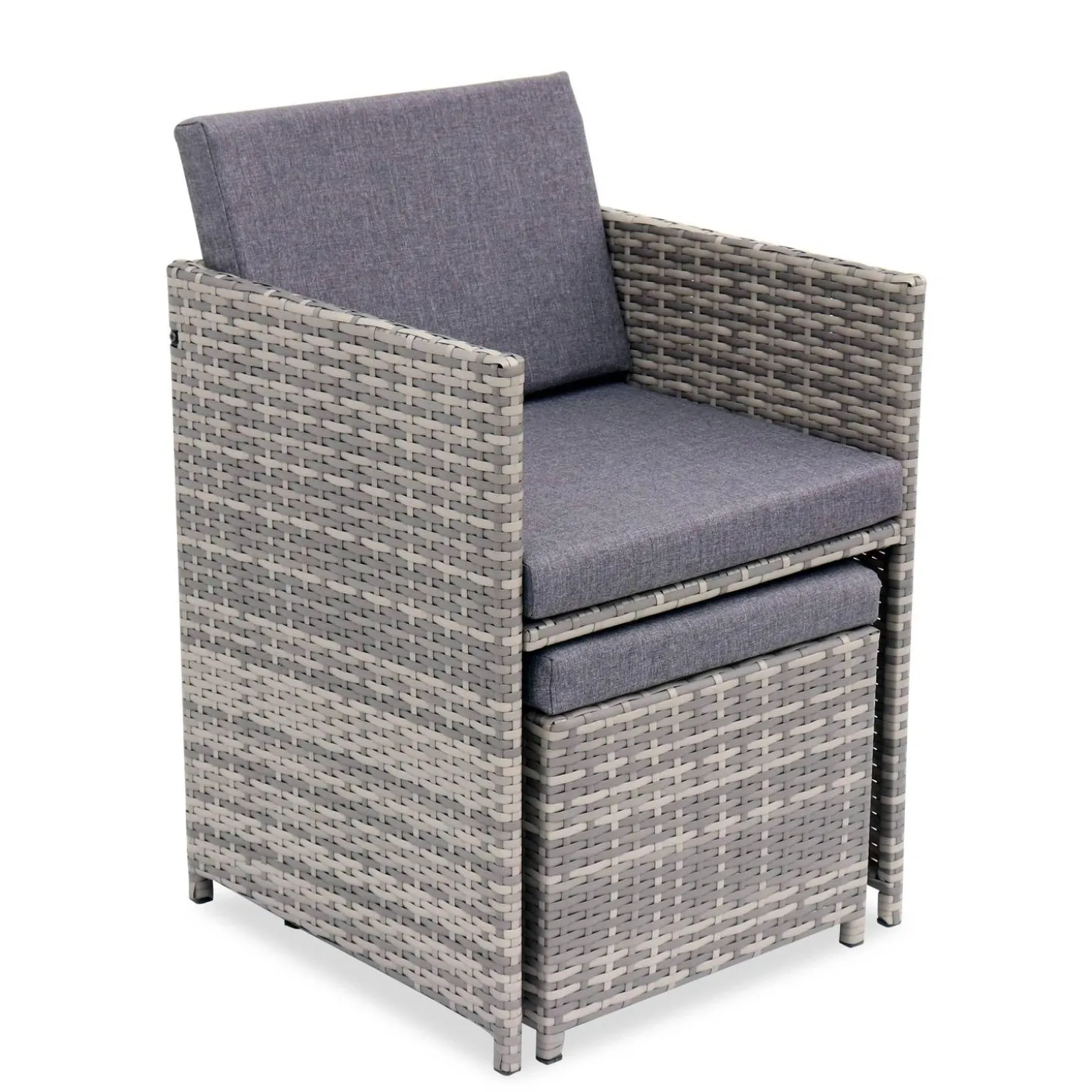 8 to 12-seater rattan cube table set with chairs