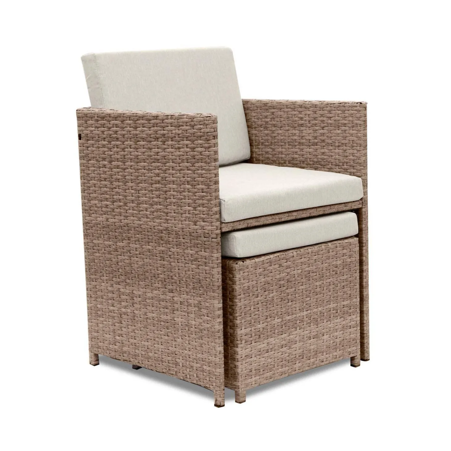 8 to 12-seater rattan cube table set with chairs