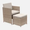 6 to 10-seater rattan cube table set with chairs
