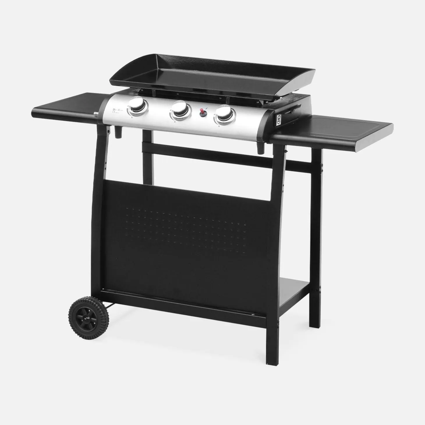 Trolley griddle 3 burners steel