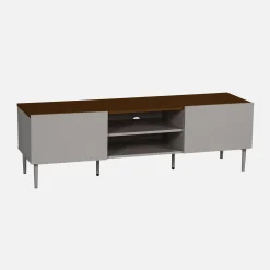 TV stand metal with wood decor 2 doors 140 cm