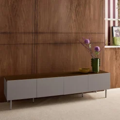 TV stand metal with wood decor 4 doors 180 cm