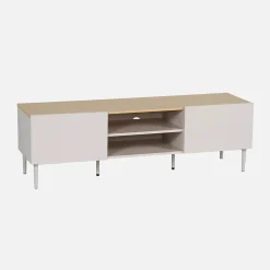 TV stand metal with wood decor 2 doors 140 cm