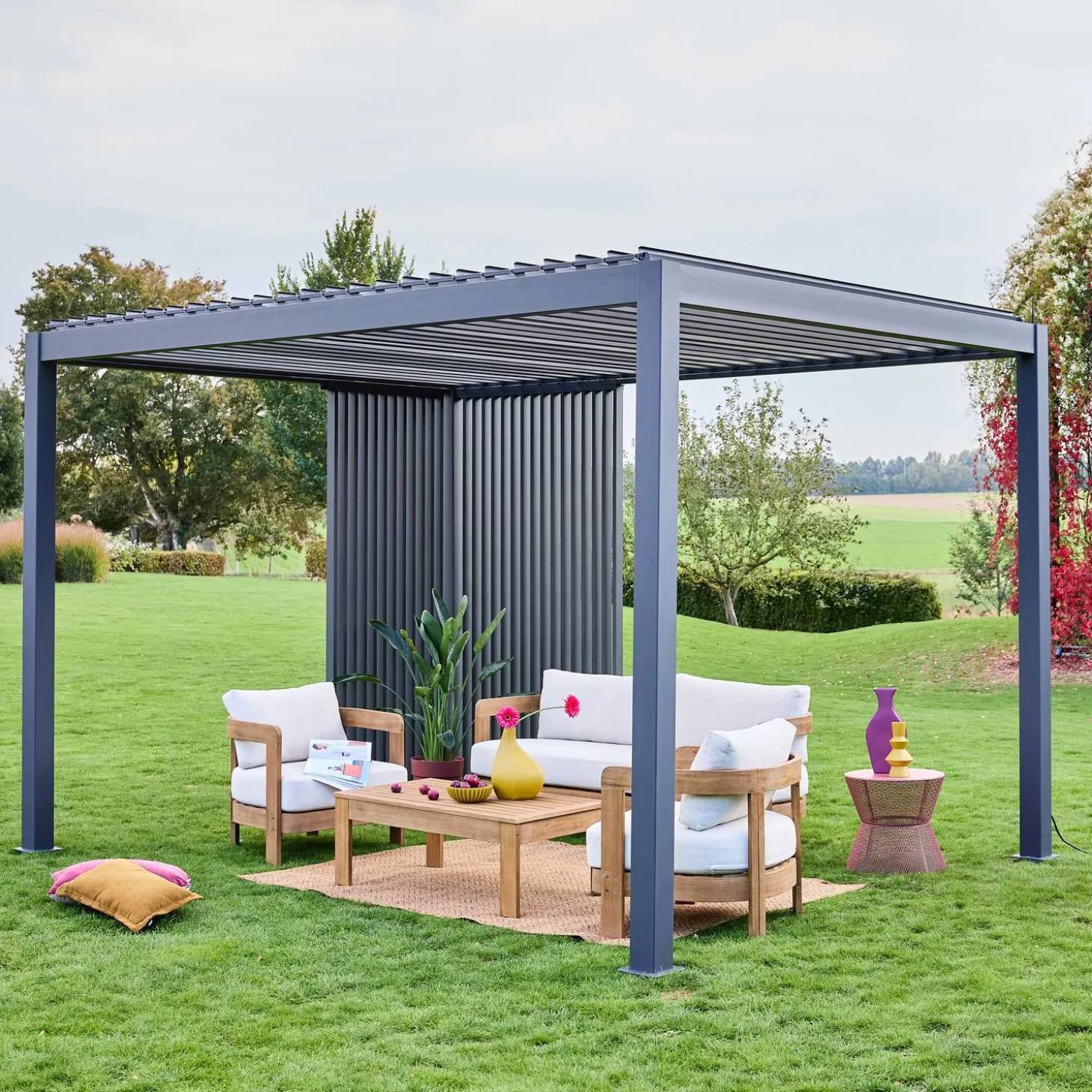 Vertical louver panel aluminium 130 cm for Triomphe pergola